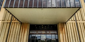 Fachada do edifício do Banco Central do Brasil, entrada principal