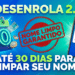 Banner do Desenrola 2.0 com calendário marcando 30 dias, selo nome limpo garantido e celular exibindo alívio para dívidas até R$100