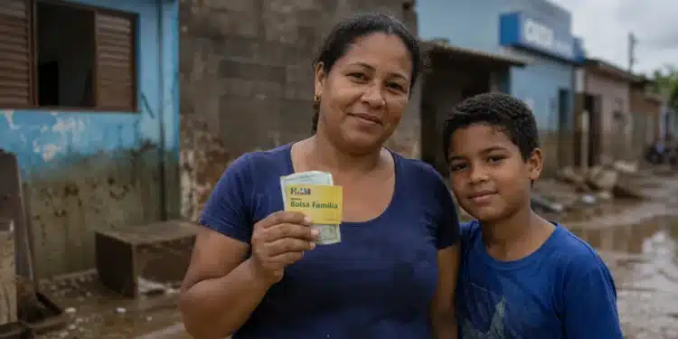 Família beneficiária do Bolsa Família em área afetada por desastre representa a proteção contra a suspensão do pagamento.