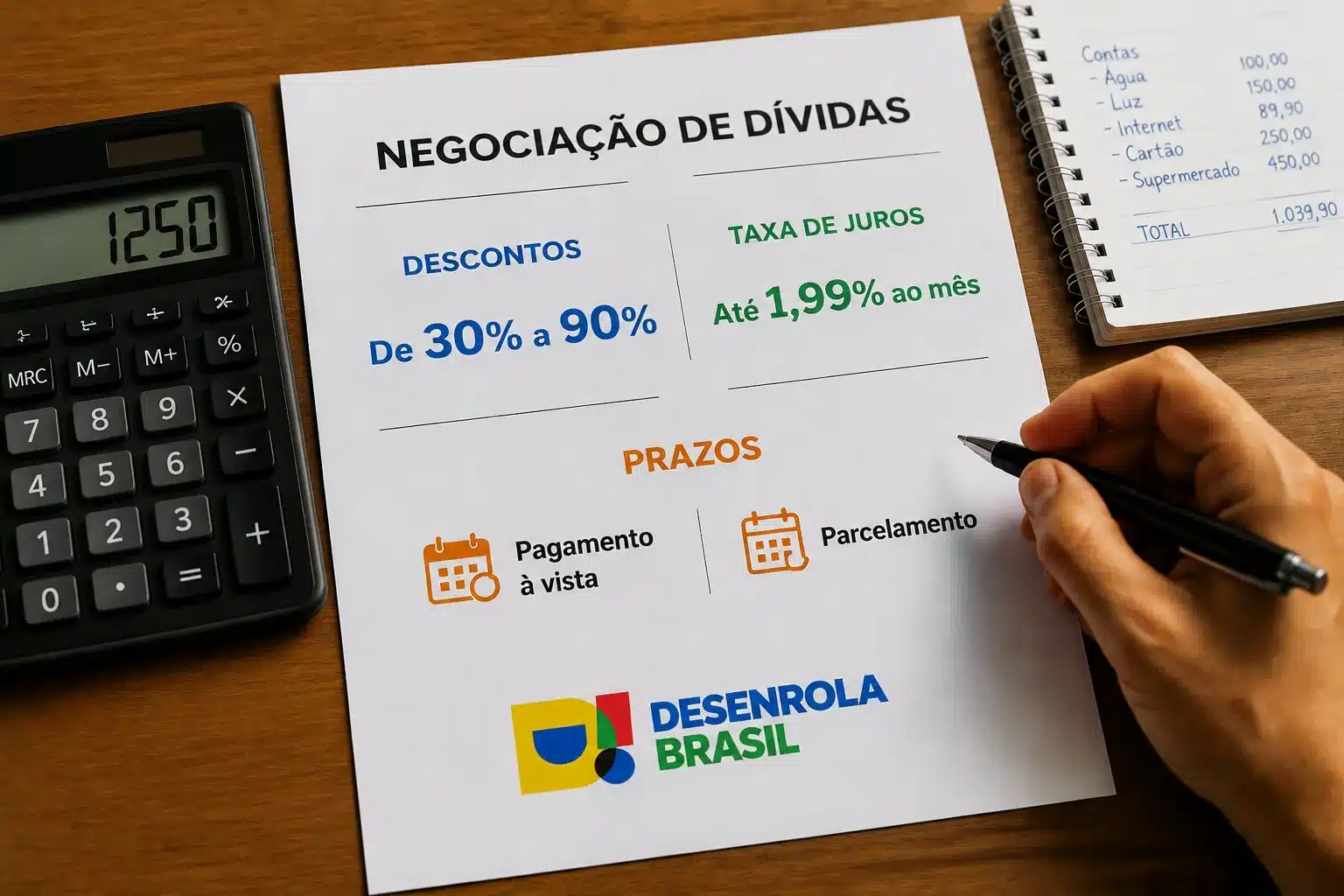 Governo estende Desenrola 2.0: prazo para renegociar dívidas com bancos segue aberto até 31 de agosto 2 Documento de renegociação de dívidas destaca descontos, juros e opções de pagamento do Desenrola Brasil