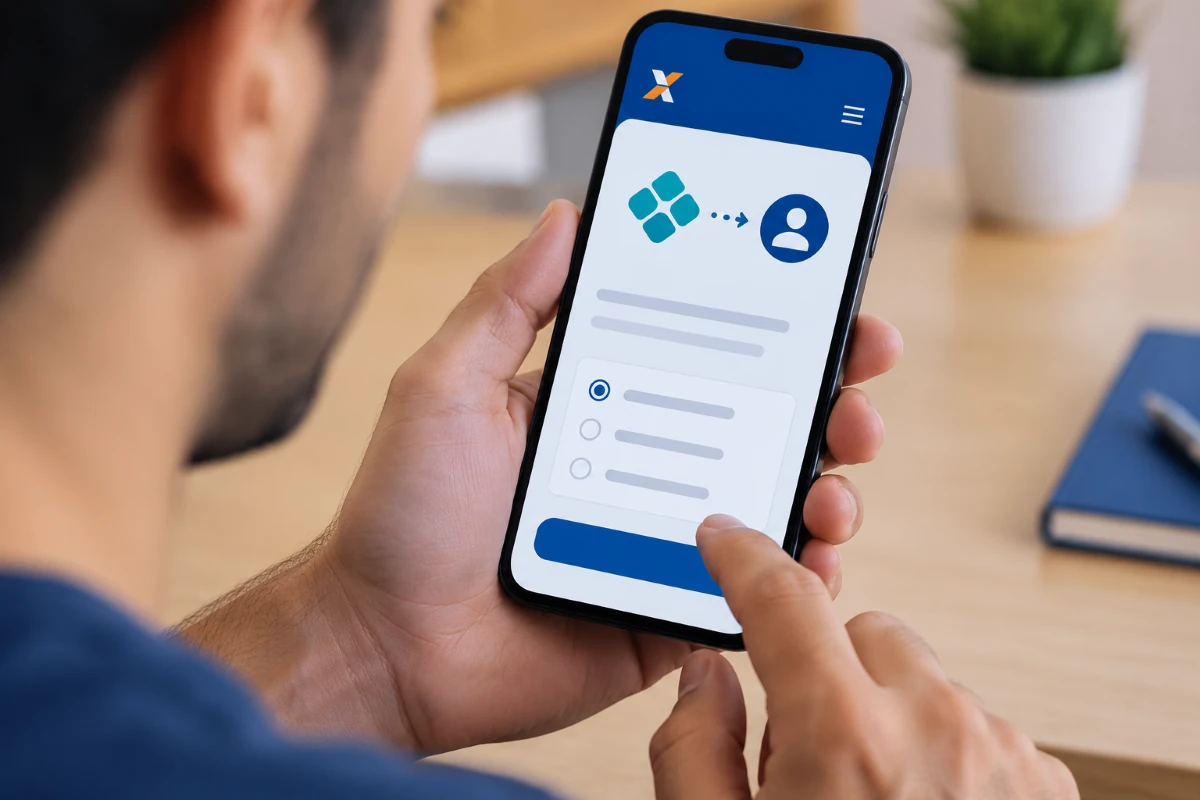 Caixa lança Pix Parcelado no app; veja valores, prazos e como funciona 2 Pessoa seleciona uma opção de pagamento pelo celular, representando o funcionamento do Pix Parcelado da Caixa.