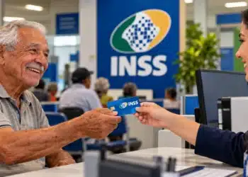INSS concede 743 mil benefícios até setembro e média mensal sobe 70% em relação a 2022 5 Idoso recebe cartão durante atendimento do INSS em agência de atendimento