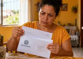 Malha fina: Receita Federal manda carta para 498 mil contribuintes até o dia 20; entenda o motivo 6 Mulher analisa correspondência da Receita Federal em casa, representando o envio de cartas a 498 mil contribuintes.