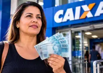 Caixa expande Saque Calamidade do Fundo de Garantia nesta quarta (28) e valor pode chegar a R$ 6.220 6 Mulher segura notas de real em frente à Caixa, representando a expansão do Saque Calamidade do FGTS de até R$ 6.220.
